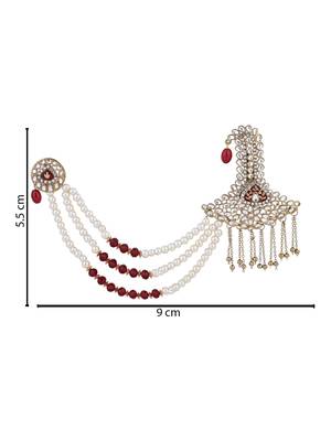 I jewels traditional kundan safa kalangi brooch for groom/men/dulha pagadi  4
