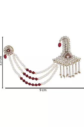 I jewels traditional kundan safa kalangi brooch for groom/men/dulha pagadi 