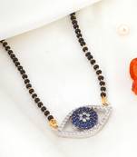 Gold plated contemporary turkish evil eye mangalsutra necklace for women