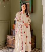 Classic Cream Floral Printed Kurta Set