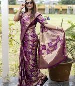Bandhej silk With & Zari Weaving Design Rich Pallu Saree 