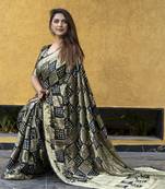 Bandhej silk With & Zari Weaving Design Rich Pallu Saree 