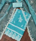 Rama Organza Embroidered Unstitched Dress Material