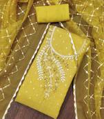 Lemon Shimmer Banarasi Unstitched Dress Material