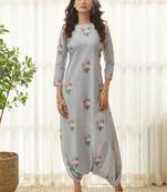 Soft blue polka dot dhoti jumpsuit