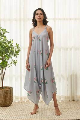 Soft blue polka dot palazzo jumpsuit 1