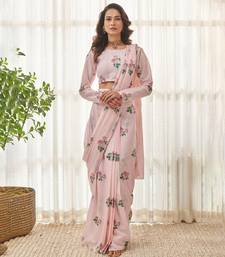 Sweet pink ready saree set