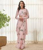 Sweet pink ready saree set