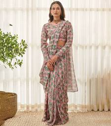 Kobi pink ready saree set