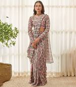 Kobi pink ready saree set