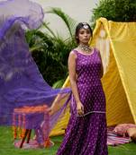 Purple bhandhani sharara set