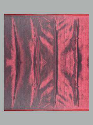 Aakar red handloom tissue saree with unstitched blouse piece 4