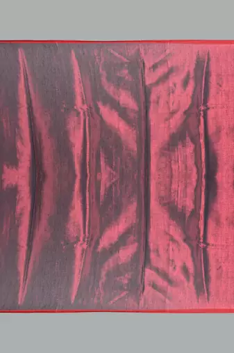Aakar red handloom tissue saree with unstitched blouse piece