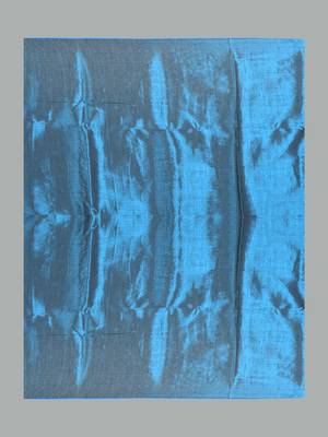 Aakar turquoise blue handloom tissue saree with unstitched blouse piece 4