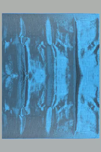 Aakar turquoise blue handloom tissue saree with unstitched blouse piece
