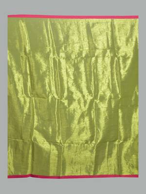 Aakar green handloom tissue saree with unstitched blouse piece 4