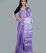 Aakar lavender handloom tissue saree with unstitched blouse piece
