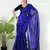 Aakar ink blue handloom tissue saree with unstitched blouse piece