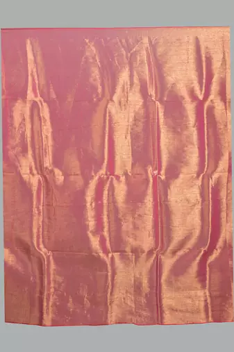 Aakar orange handloom tissue saree with unstitched blouse piece