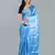 Aakar ocean blue handloom tissue saree with unstitched blouse piece