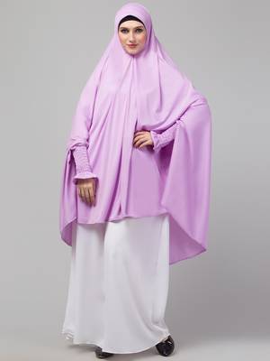 Nazneen stretchable Polyester smoking at  sleeve  Jilbab cum prayer khimar Hijab 1
