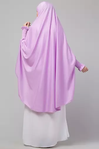 Nazneen stretchable Polyester smoking at  sleeve  Jilbab cum prayer khimar Hijab