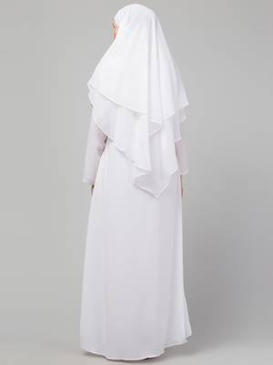 Nazneen Matt Nida Abaya and Georgette Triangle Hijab set with Naqab 3