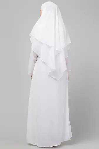 Nazneen Matt Nida Abaya and Georgette Triangle Hijab set with Naqab