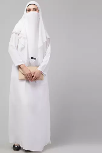 Nazneen Matt Nida Abaya and Georgette Triangle Hijab set with Naqab