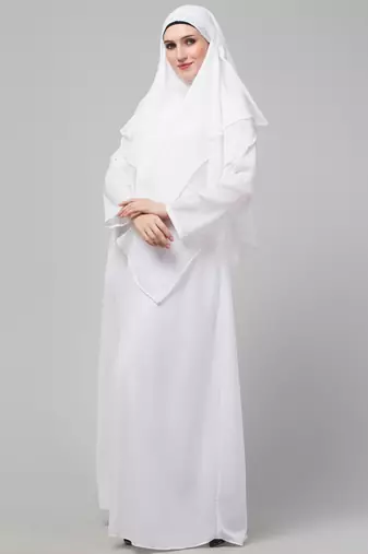Nazneen Matt Nida Abaya and Georgette Triangle Hijab set with Naqab