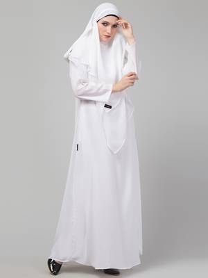 Nazneen Matt Nida Abaya and Georgette Triangle Hijab set with Naqab 6