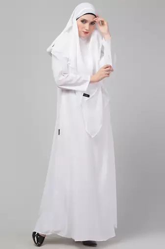 Nazneen Matt Nida Abaya and Georgette Triangle Hijab set with Naqab