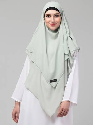 Nazneen Triangle tow layers tie at back Ready to wear Hijab cum Naqab 1