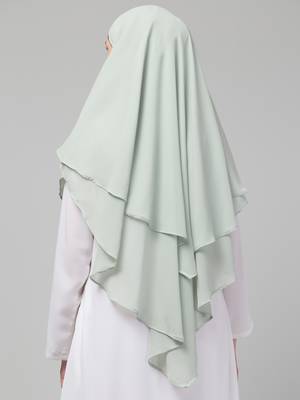 Nazneen Triangle tow layers tie at back Ready to wear Hijab cum Naqab 2