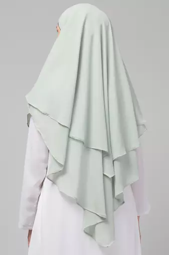 Nazneen Triangle tow layers tie at back Ready to wear Hijab cum Naqab
