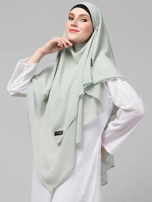 Nazneen Triangle tow layers tie at back Ready to wear Hijab cum Naqab 5