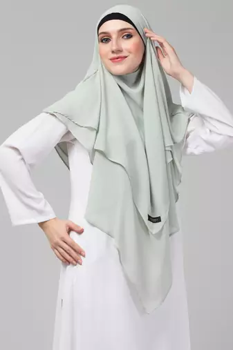 Nazneen Triangle tow layers tie at back Ready to wear Hijab cum Naqab