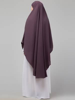 Nazneen Matt Nida Ready to Wear tie at back with Naqab Dusty Purple instant Khimer Prayer hijab 2