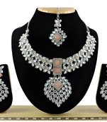Exquisite crystal flower necklace set