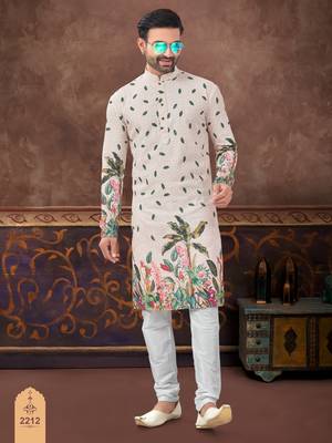 digital printed and embroidered kurta pajama set 1