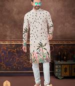 digital printed and embroidered kurta pajama set
