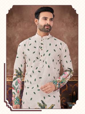 digital printed and embroidered kurta pajama set 2