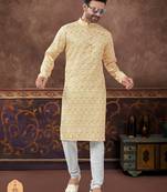Degital printed with fancy batan kurta pajama set