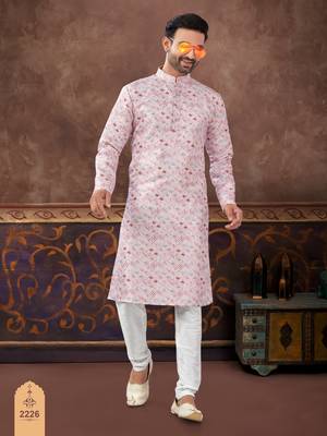 Degital printed with fancy batan kurta pajama set 1