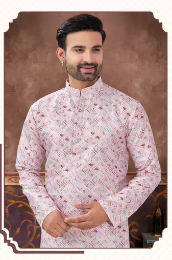 Degital printed with fancy batan kurta pajama set