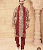 Degital printed with fancy batan  kurta pajama set without dupatta