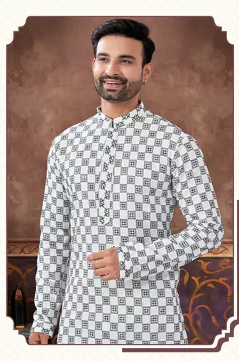 Full amrodery chicken kari thread work kurta pajama set