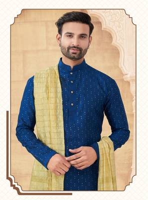 Full computer amrodery sequence, star & thread work kurta pajama set without dupatta 2