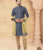 Full computer amrodery sequence, star & thread work kurta pajama set without dupatta