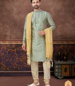 Full computer amrodery sequence, star & thread work kurta pajama set without dupatta